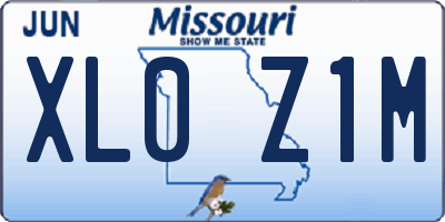 MO license plate XL0Z1M