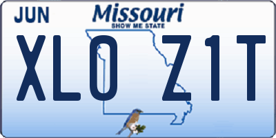 MO license plate XL0Z1T