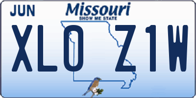 MO license plate XL0Z1W