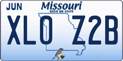 MO license plate XL0Z2B