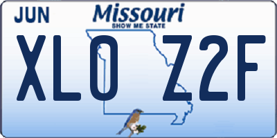 MO license plate XL0Z2F