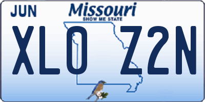MO license plate XL0Z2N