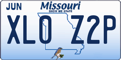 MO license plate XL0Z2P