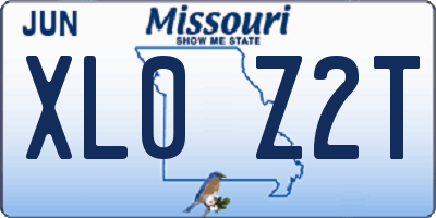 MO license plate XL0Z2T