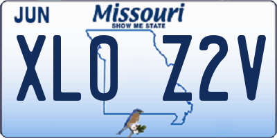 MO license plate XL0Z2V