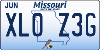 MO license plate XL0Z3G
