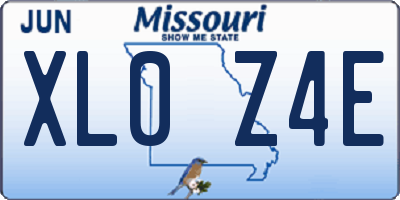 MO license plate XL0Z4E