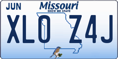 MO license plate XL0Z4J