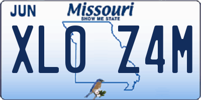 MO license plate XL0Z4M