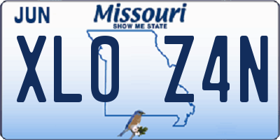 MO license plate XL0Z4N