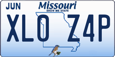 MO license plate XL0Z4P
