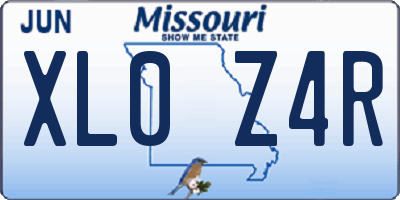 MO license plate XL0Z4R