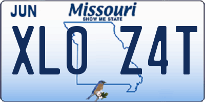 MO license plate XL0Z4T