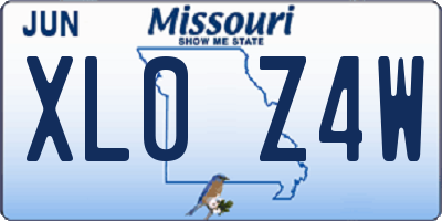 MO license plate XL0Z4W