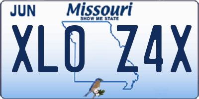 MO license plate XL0Z4X