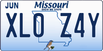 MO license plate XL0Z4Y