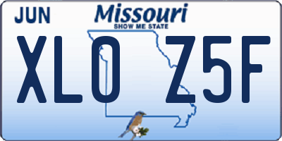 MO license plate XL0Z5F