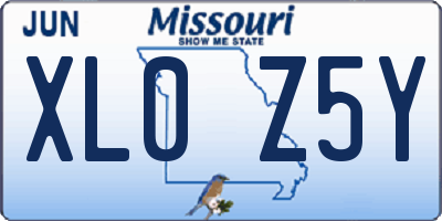 MO license plate XL0Z5Y