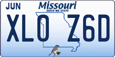 MO license plate XL0Z6D