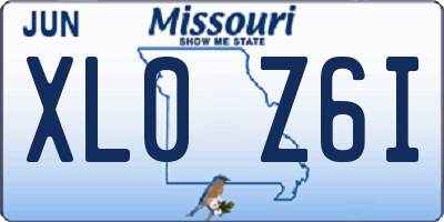 MO license plate XL0Z6I