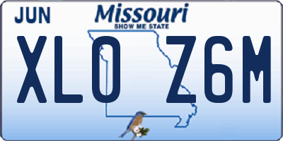 MO license plate XL0Z6M