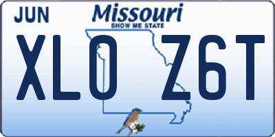 MO license plate XL0Z6T