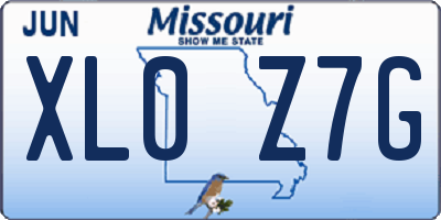 MO license plate XL0Z7G