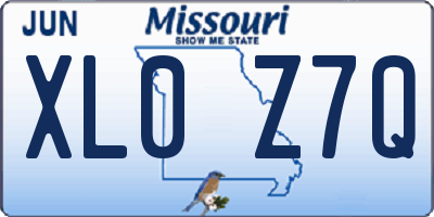 MO license plate XL0Z7Q