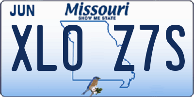 MO license plate XL0Z7S