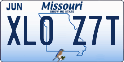 MO license plate XL0Z7T