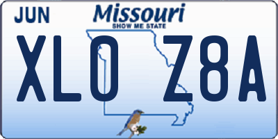 MO license plate XL0Z8A