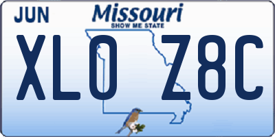 MO license plate XL0Z8C