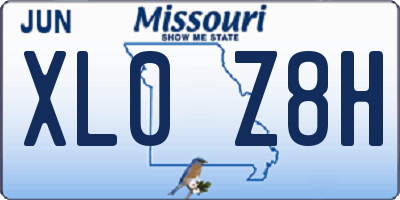 MO license plate XL0Z8H
