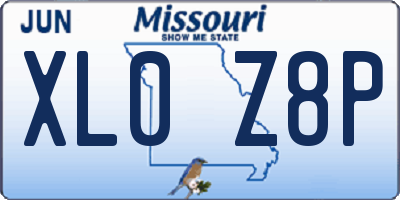 MO license plate XL0Z8P