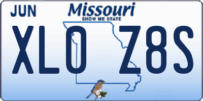 MO license plate XL0Z8S