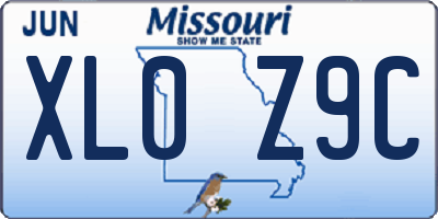 MO license plate XL0Z9C