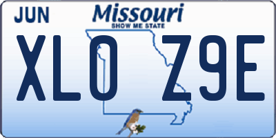 MO license plate XL0Z9E