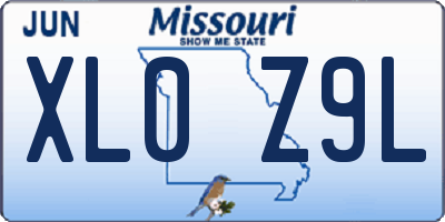 MO license plate XL0Z9L