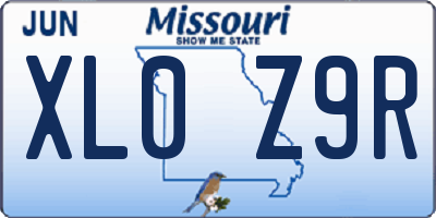 MO license plate XL0Z9R