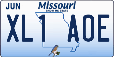 MO license plate XL1A0E