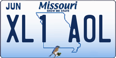 MO license plate XL1A0L