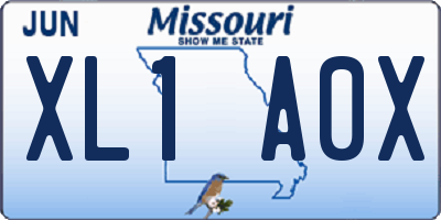MO license plate XL1A0X