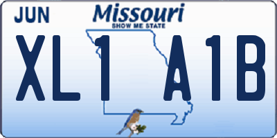 MO license plate XL1A1B
