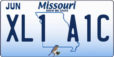 MO license plate XL1A1C