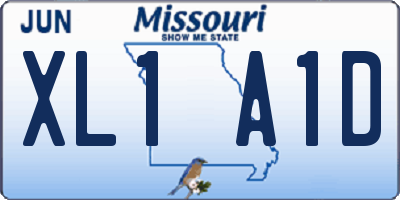 MO license plate XL1A1D