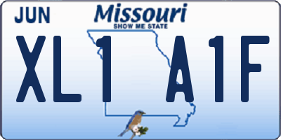 MO license plate XL1A1F