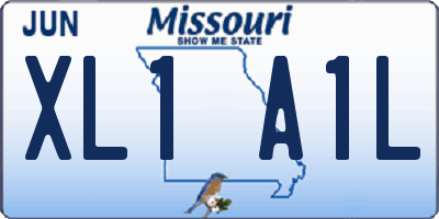 MO license plate XL1A1L
