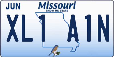 MO license plate XL1A1N
