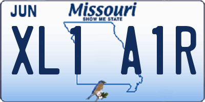 MO license plate XL1A1R