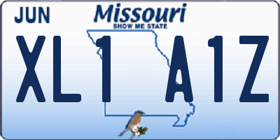 MO license plate XL1A1Z